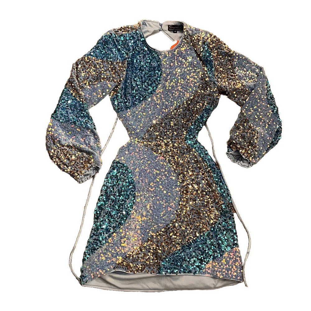 Buffalo Trading Co Dress Long Sleeve Size Medium Sequins New